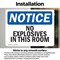 Signmission No Explosives In This Room, 5 in W x Rectangle, Vinyl Decal OS-2PACK-NS-D-35-L-14538 - alternate 5